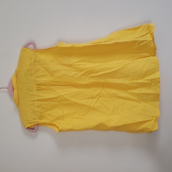 Sandro yellow linen rayon summer collared tank button front airy blouse women L - Picture 7 of 7